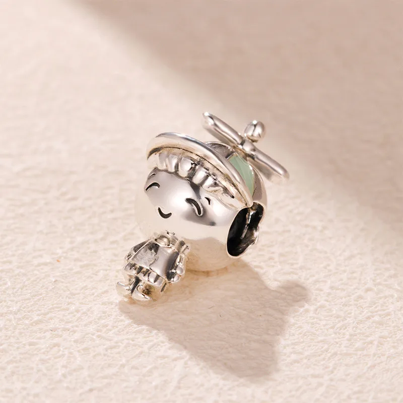 Шарм бусина для браслета из серебра 925 пробы с эмалью|Ювелирные шармы| |