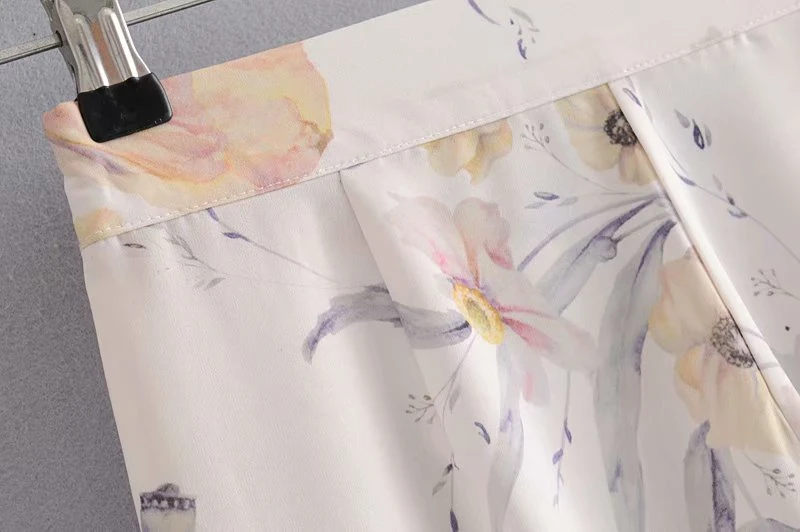 Винтажные шикарные Летние Элегантные женские брюки с цветочным принтом в