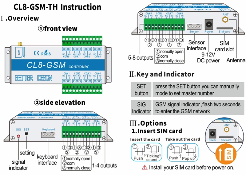 KONLEN GSM 8 способ реле Управление; умный дом Мощность переключатель SMS вызова удаленного Управление светильник ворот электронный замок сервер насос