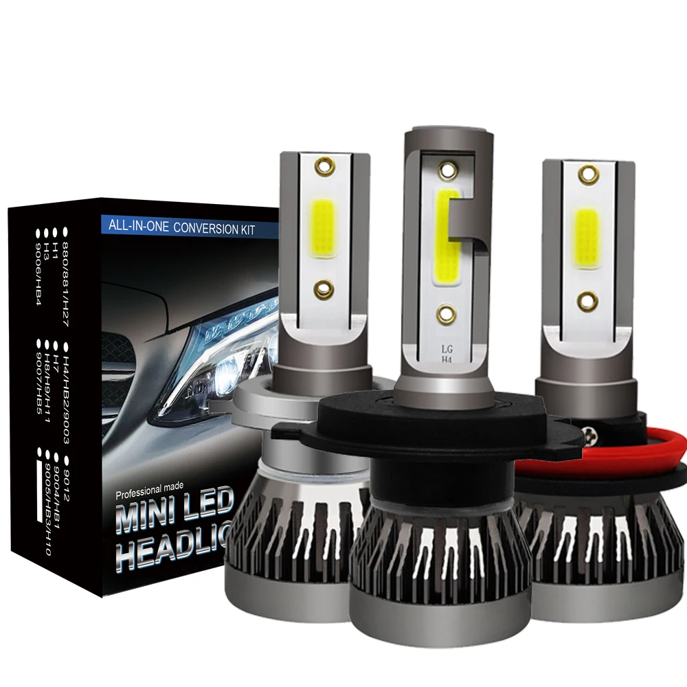 2 шт. Автомобильные светодиодные лампы H1 LED H11 H4 комплект фар 9005 HB3 9006 HB4 12 в