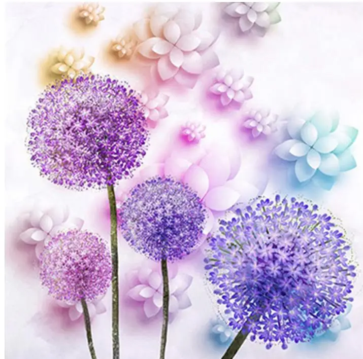 Картина с изображением мерцающих одуванчиков алмаз вышивка рисунок