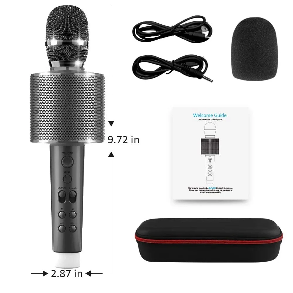 Беспроводной микрофон для караоке Bluetooth с голосовым преобразователем и
