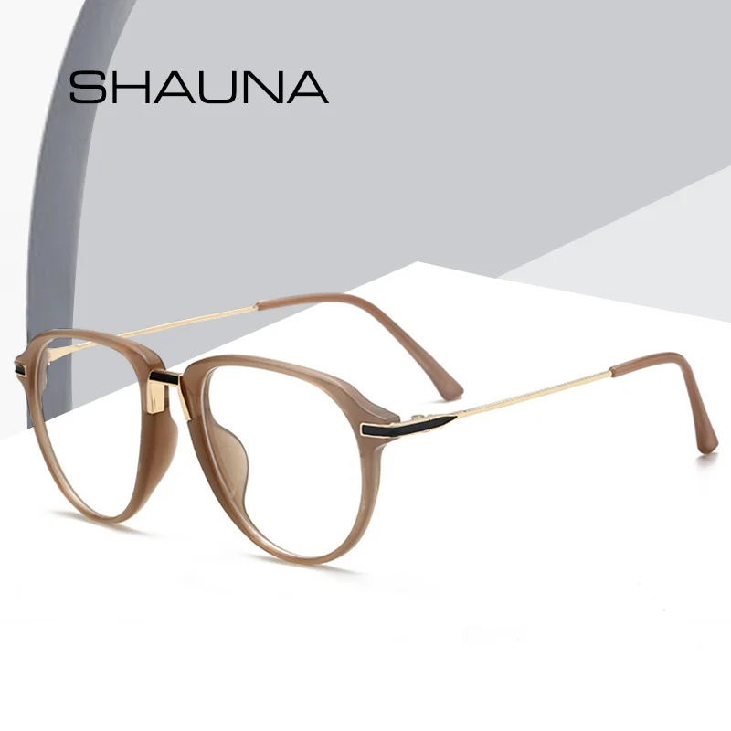 SHAUNA анти-синий светильник модные очки пилота оправа для женщин оптические мужчин