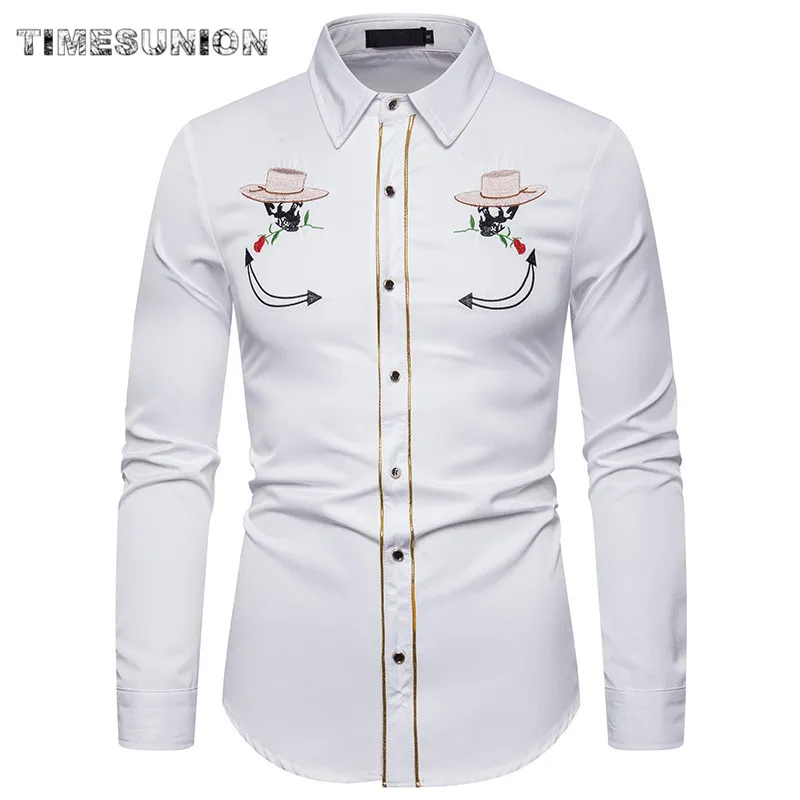 Мужская Ковбойская Рубашка в западном стиле Стильная приталенная вечерние башка