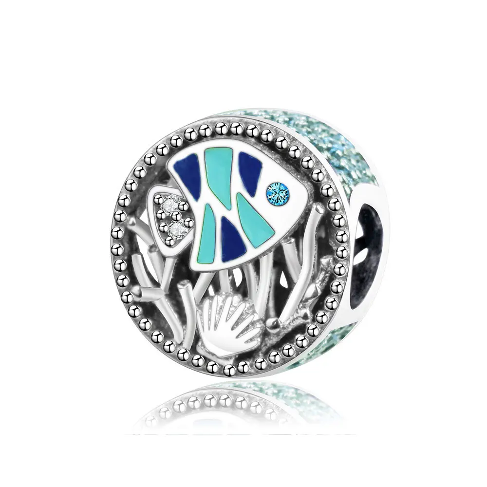 Женский браслет из серебра 2021 пробы с подводным миром|beads fit|original pandoraoriginal pandora
