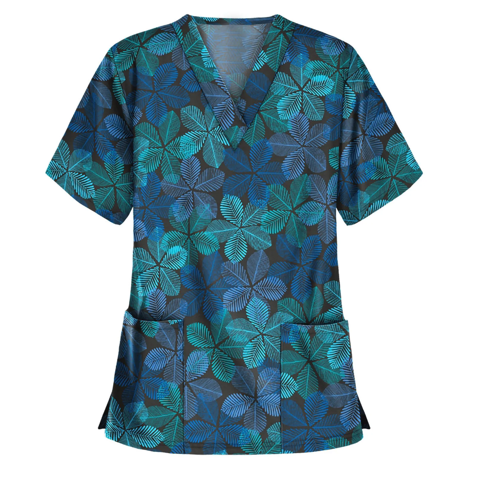 В богемном стиле женские футболки с коротким рукавом и v образным вырезом рабочая