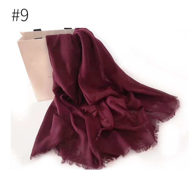 Number 9 color Fashion solid color scarf viscose scarf piercing plaid shawl plain scarves maxi hijab muslim head hijabs wrap muffler 10pcs/lot - Color: Number 9 color
