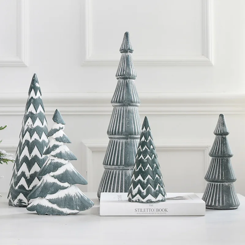 

Christmas Tree Model Figurines Living Room Office Christmas Decorate Home Accessories Nordic Creative Gift Children's Room Decor