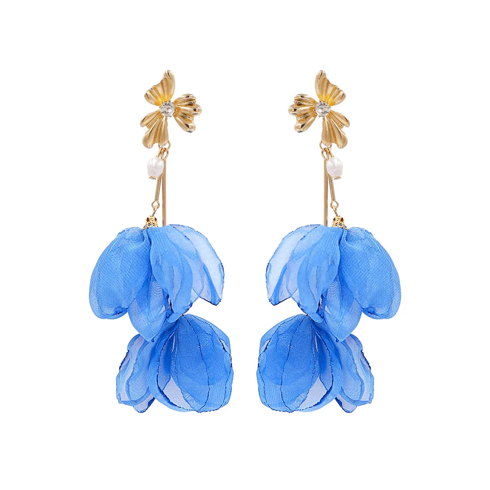 Элегантные висячие серьги Висячие кружевные тканевые ручной работы с