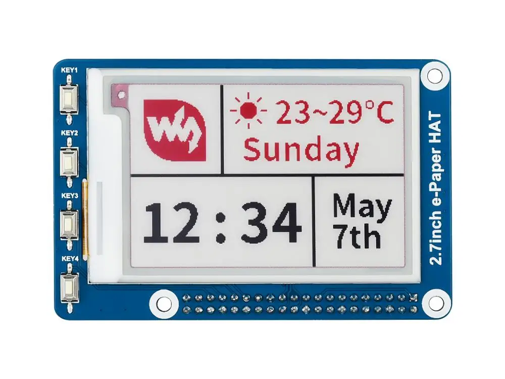 Дисплей Waveshare 264x176 2 7 ɾ-paper/E-Ink для Raspberry Pi 2B/3B/Zero W трехцветный: красный черный