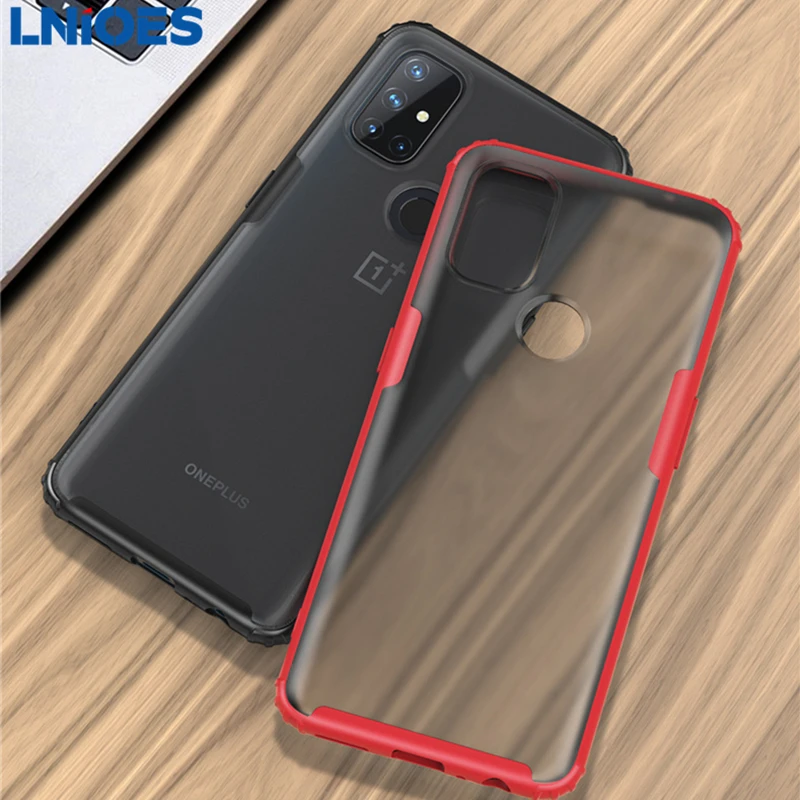 

for Oneplus Nord N10 Case Silicone PC Mixed Matte Transparent Case Shockproof Armor for Oneplus Nord N10 Case