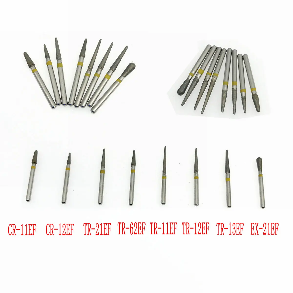 50 шт. стоматологических алмазных боров (зернистость желтый/ультратонкая 1 6 мм