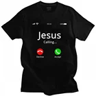 Футболка мужская с изображением Иисуса зовет Христа, христианской религии, библейская вера, католиков, смешная футболка с короткими рукавами, подарок для мужчин
