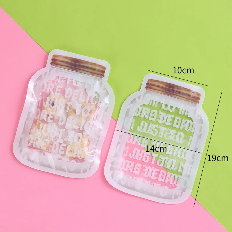 

50Pc/lot Letter Printed Plastic Bottle Shape Ziplock Bag Cookie&Candy Bag Biscuit Packaging Candy Sugar Baking Package gift Bags