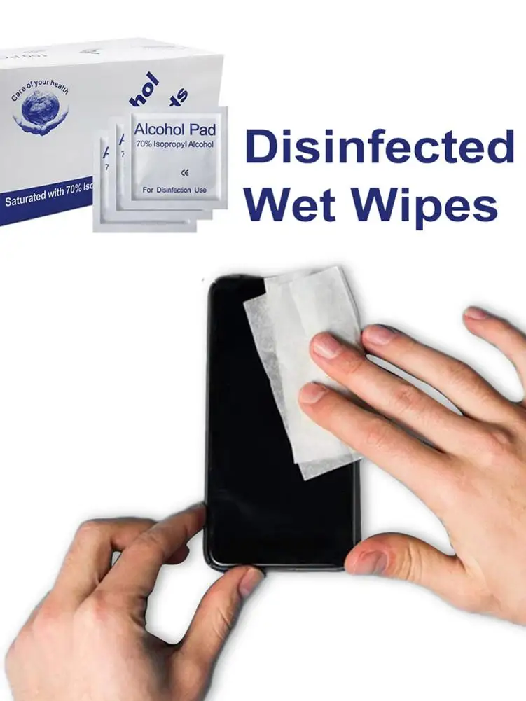 

100 Pcs Alcohol Wet Wipe Disposable Cleaning Wipe Portable Soft Wet Wipes For Hands Cleaning Family Outdoor Travel