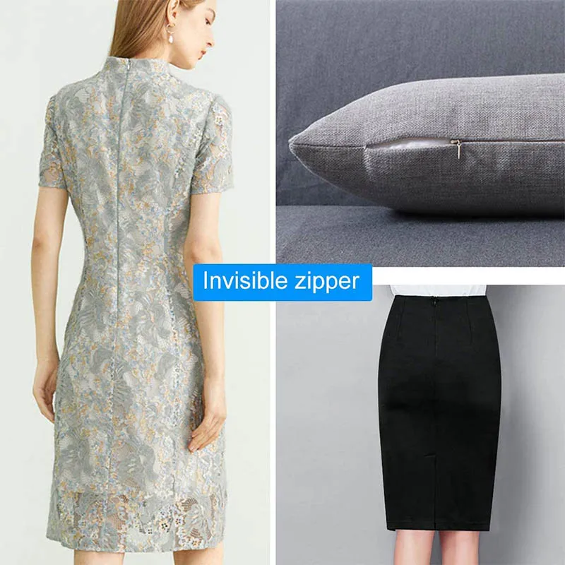 3 # черные белые мини-невидимые молнии нейлоновая катушка для портного шитья