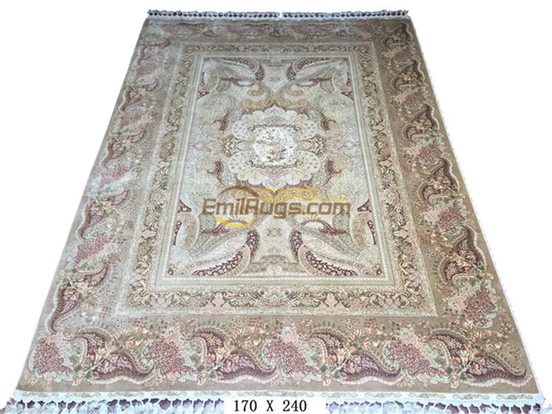 Beste Handgemaakte Knoop Perzische Traditionele Wol En Zijde Tapijt Handgemaakte Rode Tapijt