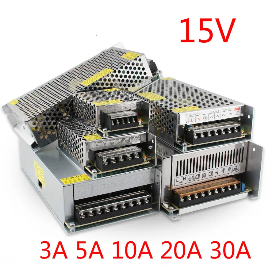 Осветительные трансформаторы DC 15 в вольт источник питания 3A 5A 10A 20A 30A 45 Вт 75 150 300 450