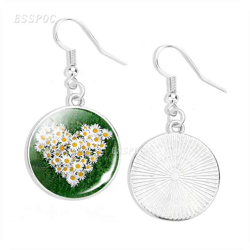 Серьги-подвески с цветами Ромашка | Украшения и аксессуары