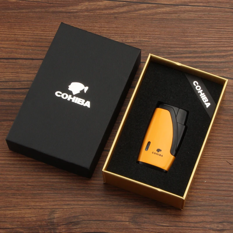 COHIBA 2 Зажигалка с горелкой Карманный прикуриватель ветрозащитные многоразовые