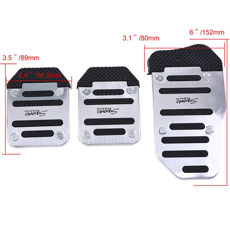 Posbay универсальные серебристые и черные противоскользящие автомобильные педали