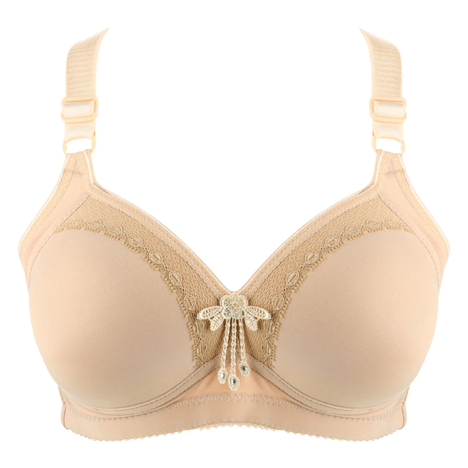 

2021 Women Comfortable For Big Breasted Women Wireless Soft Solid Fashion Plus Size Bra Big Cup Lingerie Underwear Bras No rims