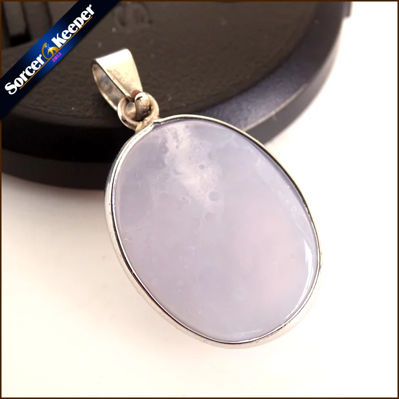 A+ Real Natural Gem Stone Blue Chalcedony Agates Cabochon Beads Crystal Necklace& Pendant Women Accessories bijou Jewelry TS773