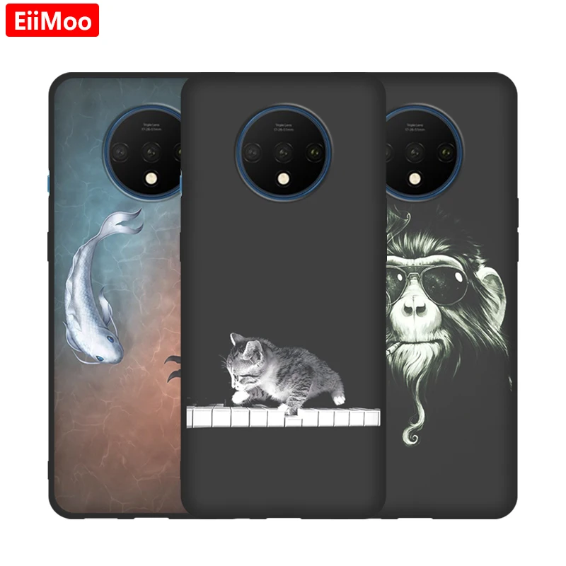 Чехол-накладка EiiMoo для Oneplus 7T силикон ТПУ матовый черный чехол 1 + Oneplus7T | Мобильные