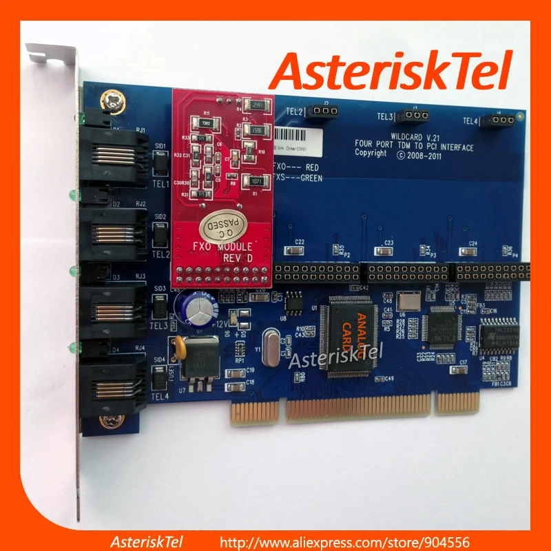 TDM400P Asterisk карта с 1 FXO портом поддержка digium driver dahdi PCI для PBX SIP Phone Device|Детали
