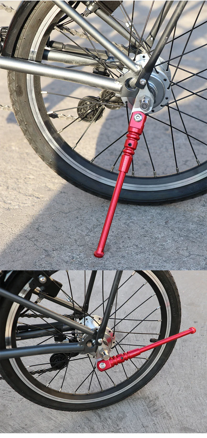 

Litepro Folding Bike Part 349 Brompton Kickstand Aluminum Alloy Kick Stand Black Red Gold Silver