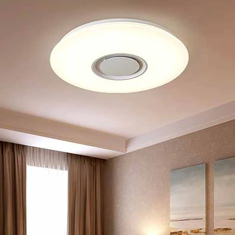 

Nordic Remote Control RGB Ceiling Lamp Bedroom Home Decoration Ceiling Lights Colorful with Bluetooth Speaker Atmosphere Lights