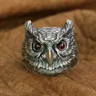 LINSION 925 пробы серебряные CZ глаза Сова Кольцо мужское байкерское панк кольцо TA261 американский размер от 7 до 15