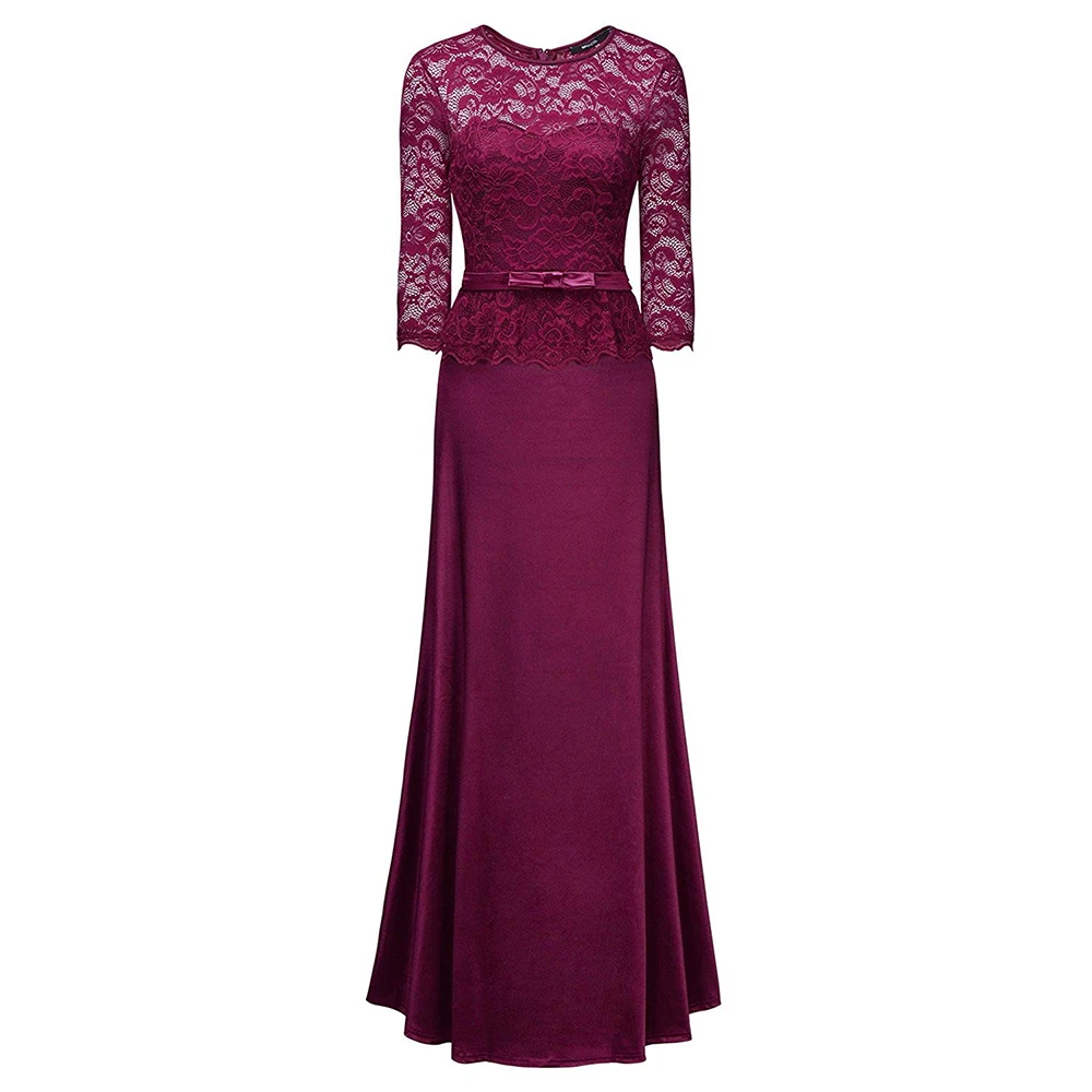 Вечерние платья длинные элегантные темно-синие кружевные вечерние с длинным