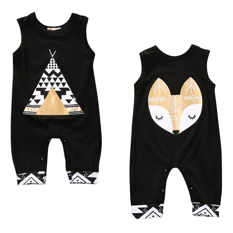 

Cute Summer Baby Boys Girls Infant Clothes Tribe Print Romper Jumpsuit one pieces Sleeveless Outfits 0-24Months