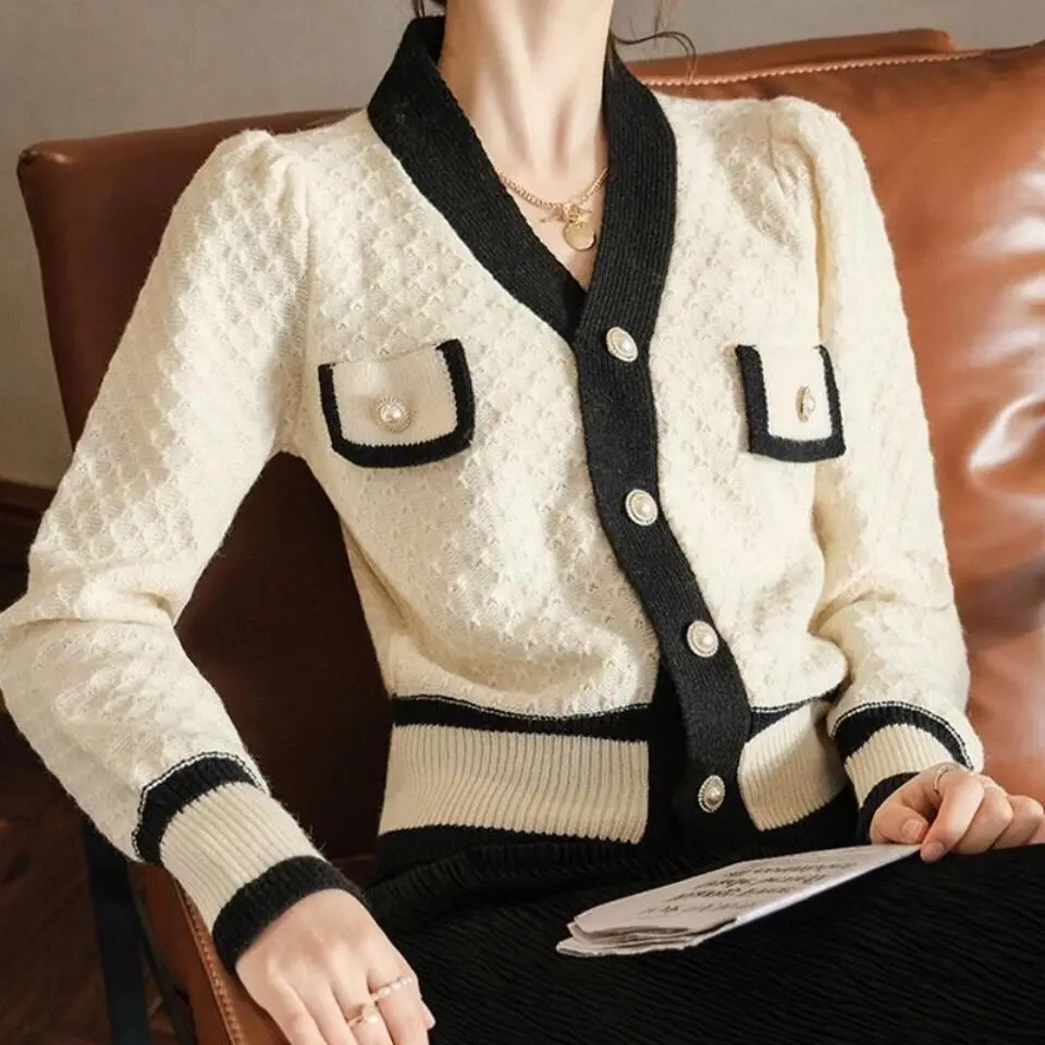 

Элегантные кардиганы, модный свитер для женщин, жакет в стиле ретро, вязаный свитер, осенняя одежда 2021, шикарные женские топы, джемперы для з...