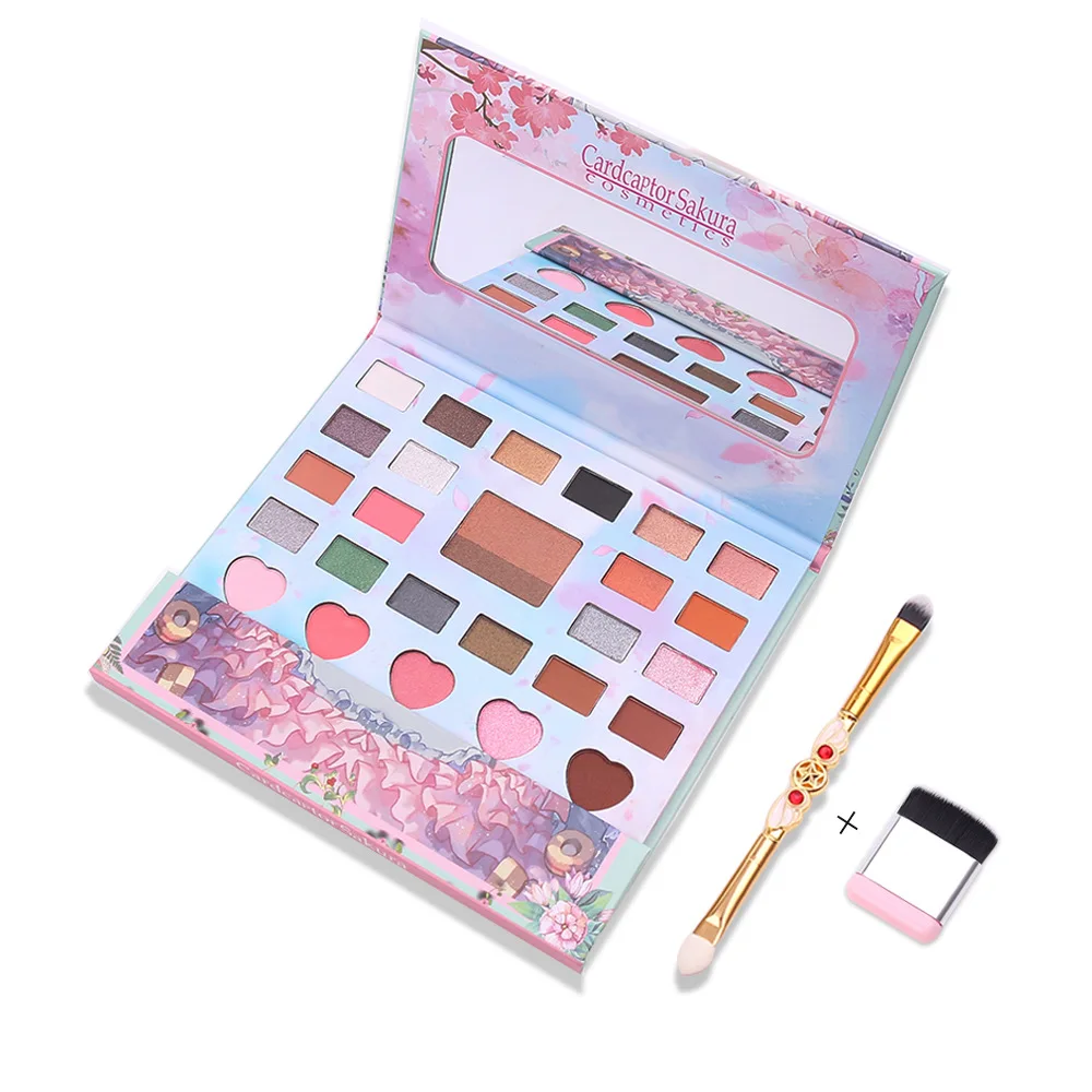 Разнообразие Сакура ленивые тени для век Кисть 27 цветов пудра девушка аниме
