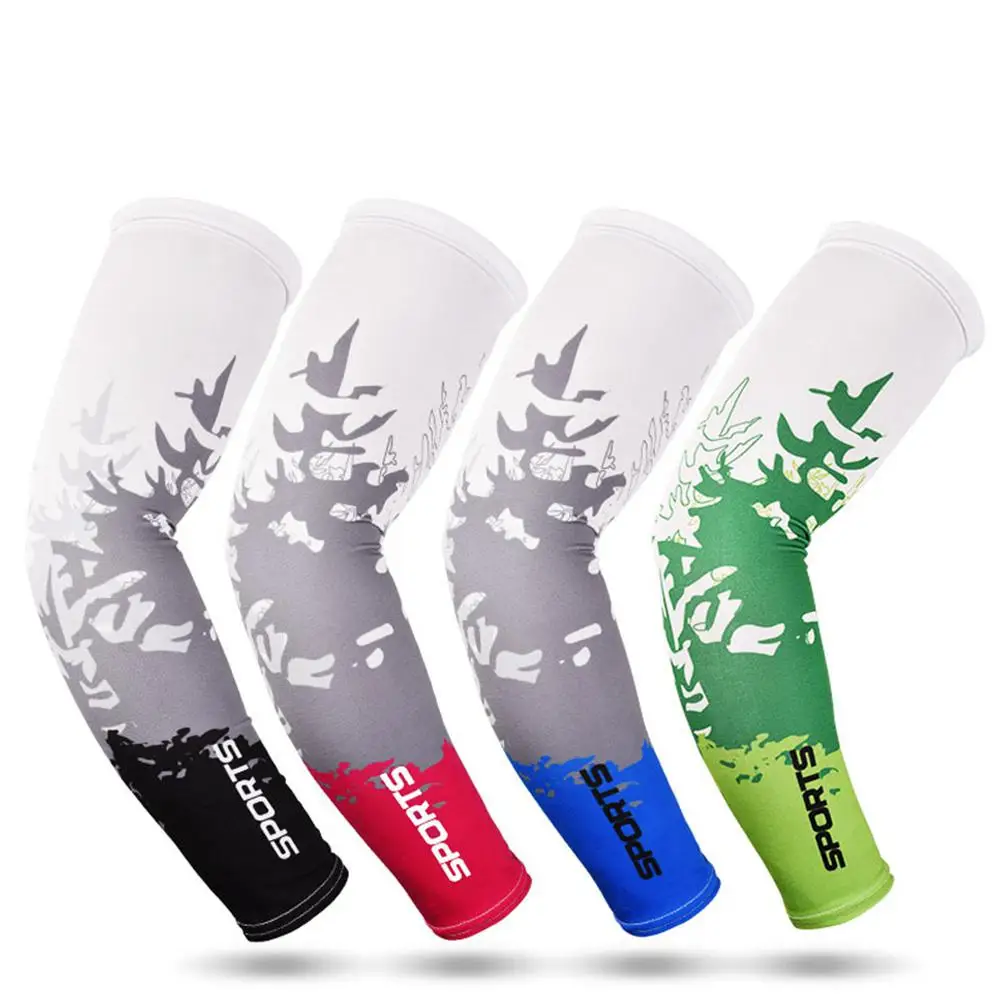 

Mounchain Outdoors Sports Sun-protective Sleeves Cool Ice Silk Sleeves Ice Wire Breathable Cool Sunscreen Sleeve Arm Skin