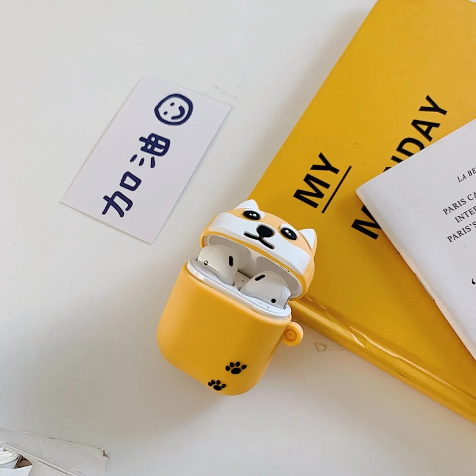 755E 3D наушники в виде кролика Чехлы для AirPods чехол 3D Симпатичные кошки и собаки мультфильм для Apple Air Pods чехол для наушников кольцевой ремень - Цвет: 755E