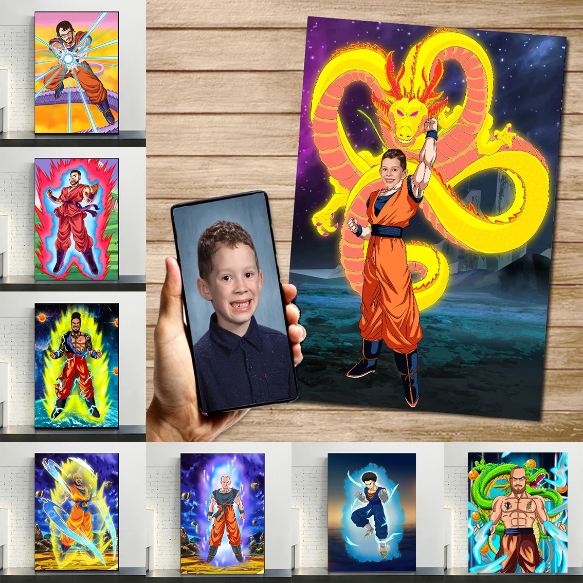 

Dragon Ball Cartoon Style Custom Canvas Anime Poster For Room Decor Portrait Personalized Prints Picture Wall Art Children Gifts