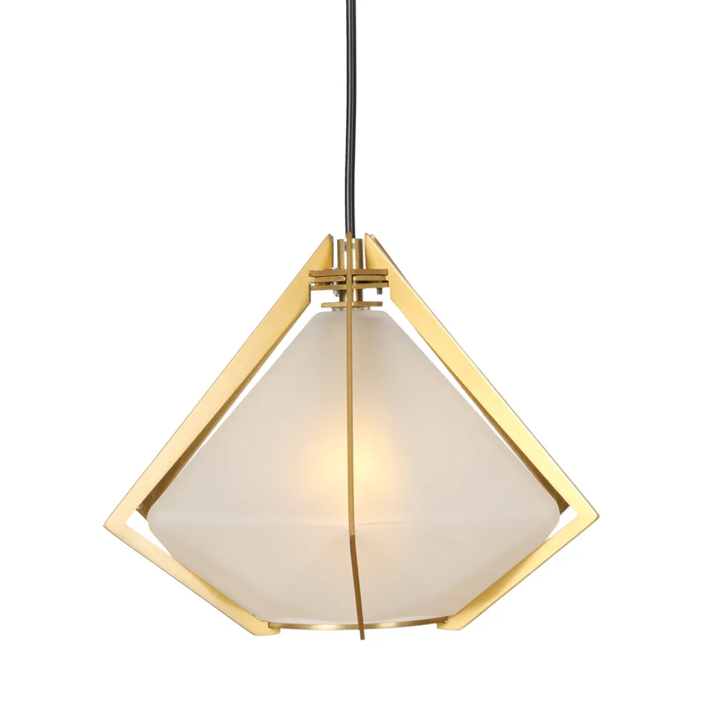 Винтажная железная подвеска с распылителем стеклянная люстра в форме бриллианта