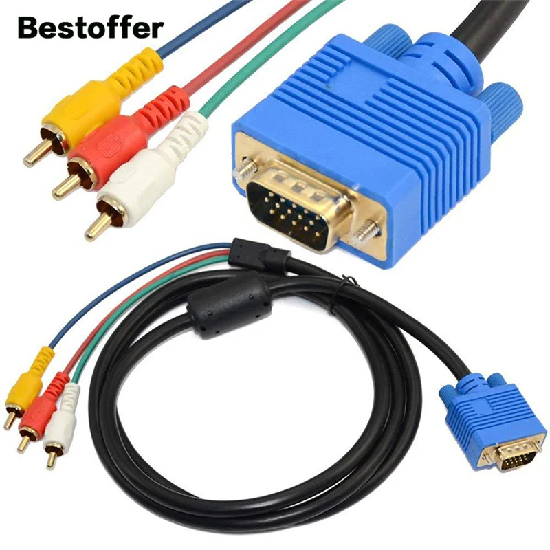 VGA 15 Pin папа 3 RCA мужской Компонентный видео кабель для HD DVD и проектора - купить по