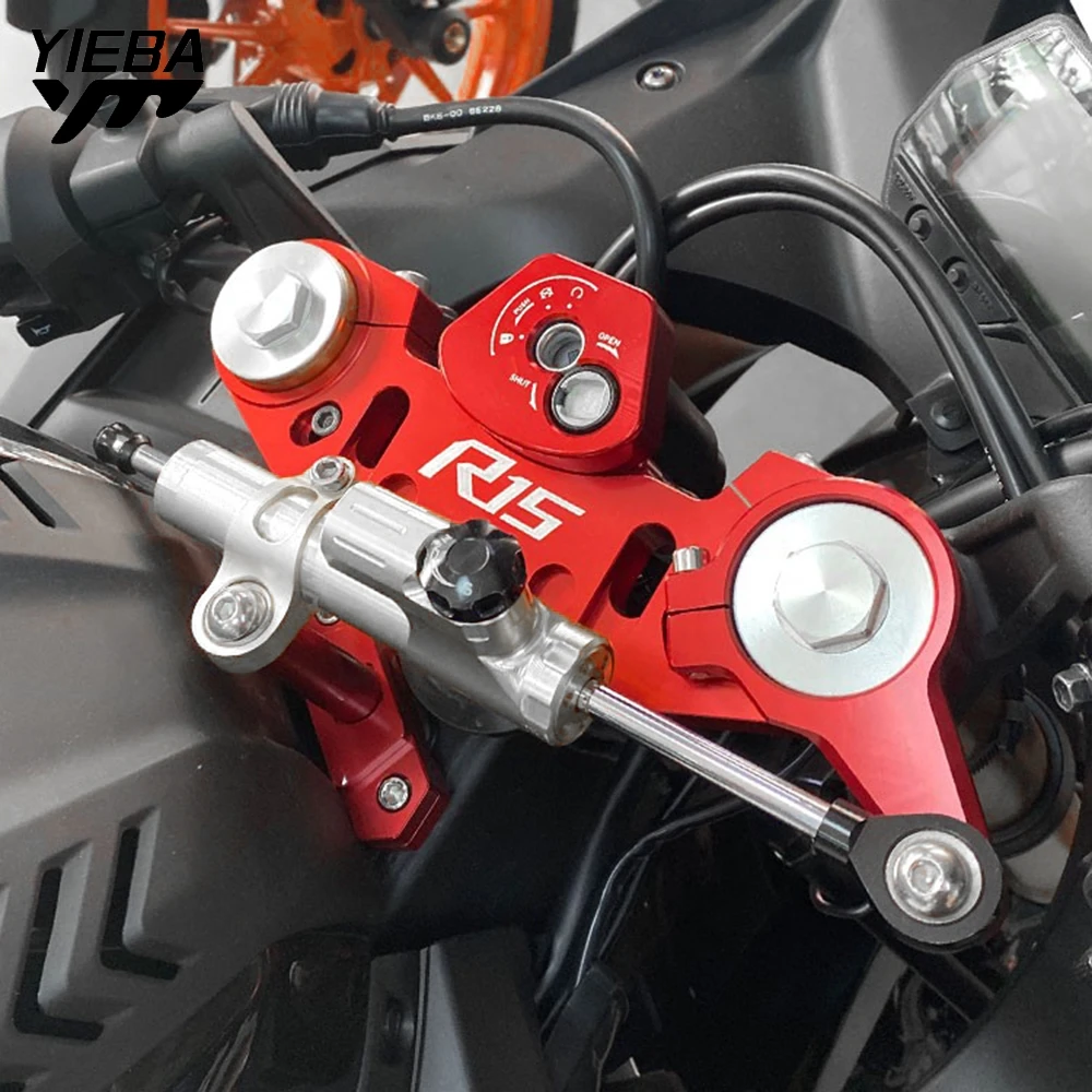 

For Yamaha YZFR15 V3 Motorcycle Steering Stabilizer Damper Mounting Bracket Kit YZF R15 V3 2020 2019 2018 2017 YZF Accessories