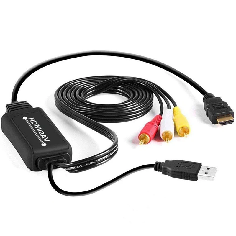 1080P HDMI в AV 3 RCA видео аудио кабель конвертер адаптер для HDTV PS4 xbox DVD| |