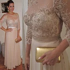 Женское шифоновое платье для матери невесты, с рукавом 34 и жемчугом