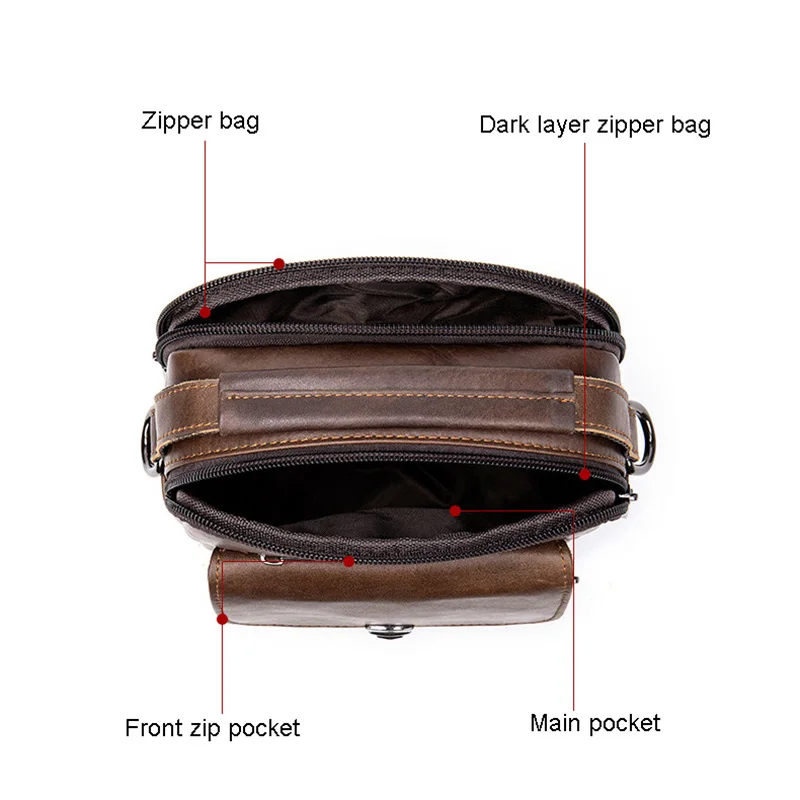 Сумка-мессенджер мужская из натуральной кожи винтажная |