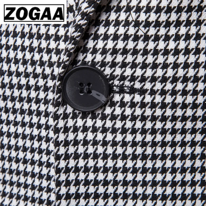 Plaid Blazer Men 2019 Houndstooth Mens Blazers Single Breasted Casual Slim Fit Suit Jacket Winter Hombre | Мужская одежда