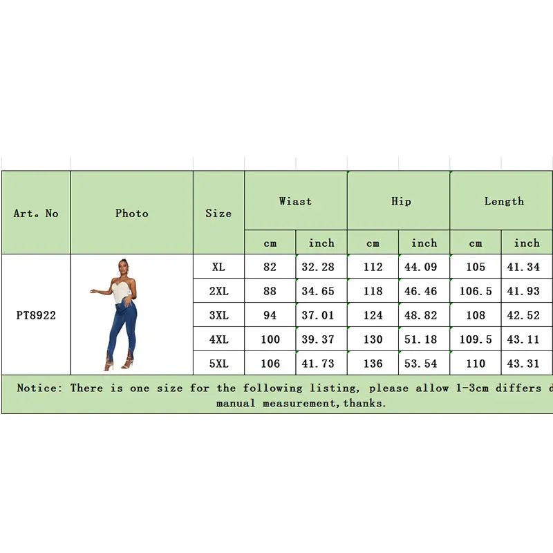 

Plus Size Streetwear White Blue Zipper Stretchy Skinny Pencil Pant Women Casual High Waist Split Pant Streetwear Tight Trousers