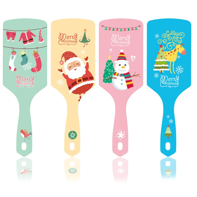 

Cartoon Print Christmas Santa Claus Elk Hair Comb Haircare Massage Airbag Hair Brush Barber Accessories Styling Tools Hot Comb