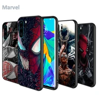 silicone cover spiderman and venom for huawei p50 p40 p30 p20 pro p10 p9 lite e plus 2016 5g black tpu phone case