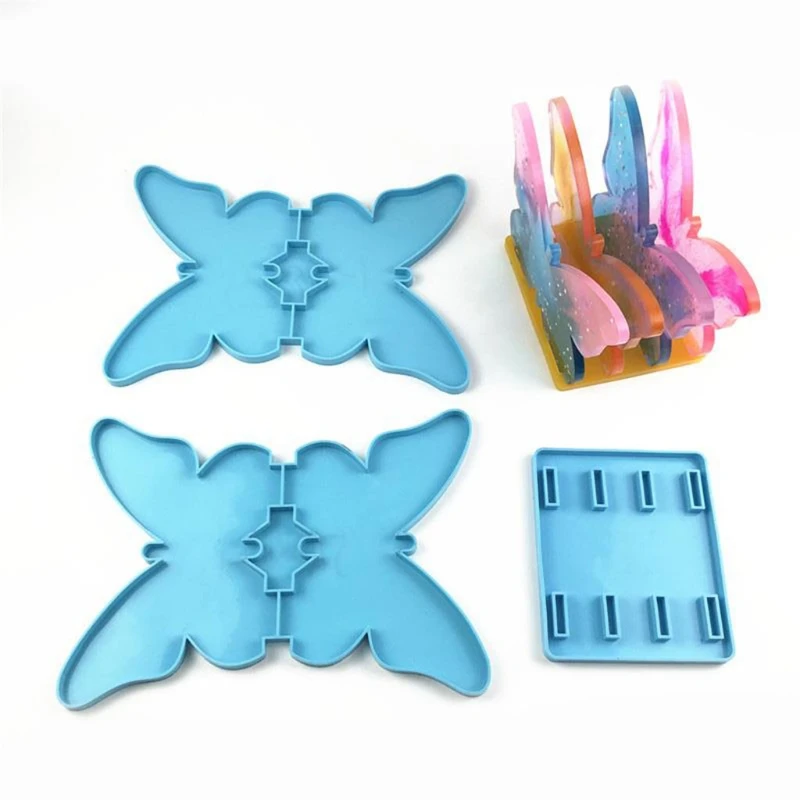 

D55D 1 Набор «сделай сам» для ремесло в виде книжки с подставкой с рисунком эпоксидная смола, форма бабочки 3D в виде книжной обложки силиконова...